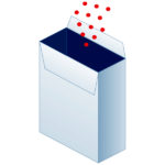 Rectangular box for vertical filling