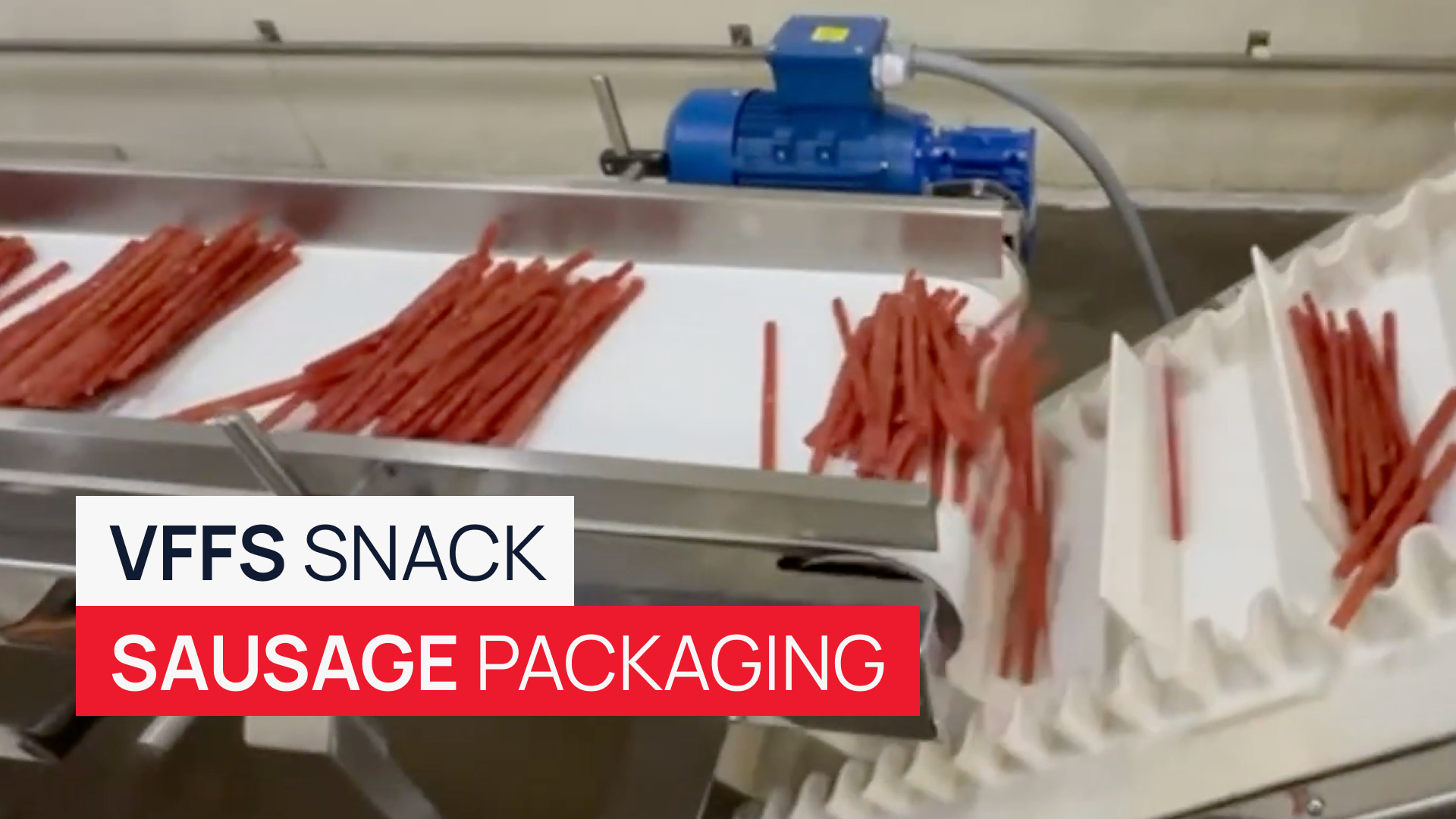 Packaging of long products snack sausages on BASIS VFFS machine